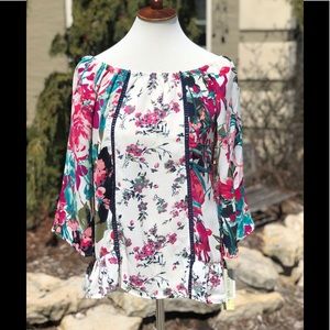 NWT Figueroa & Flower S floral peplum bottom